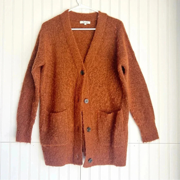 Madewell Size XS Cowen Cardigan Sweater in Heather Acorn - Picture 5 of 8